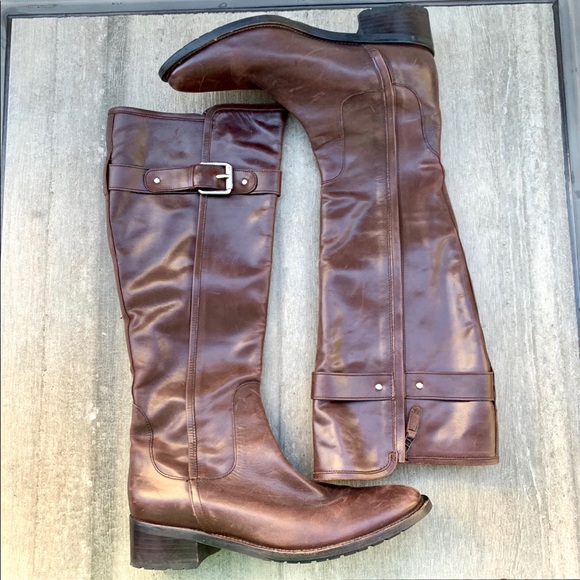 Cole Haan Shoes - COLE HAAN Brown Leather Equestrian Riding Boots